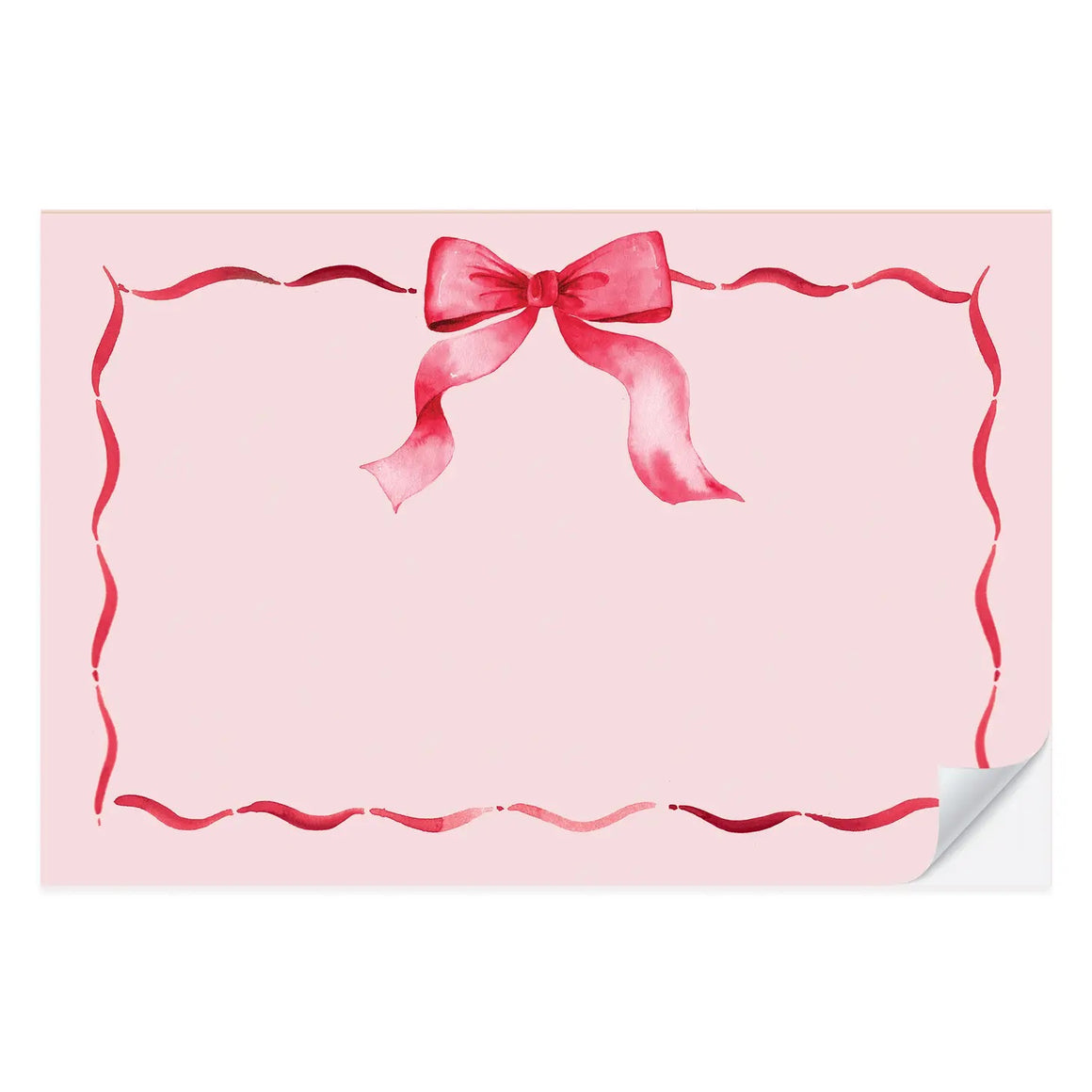 PLACEMATS - PINK WITH RED BOW (Pack of 25)