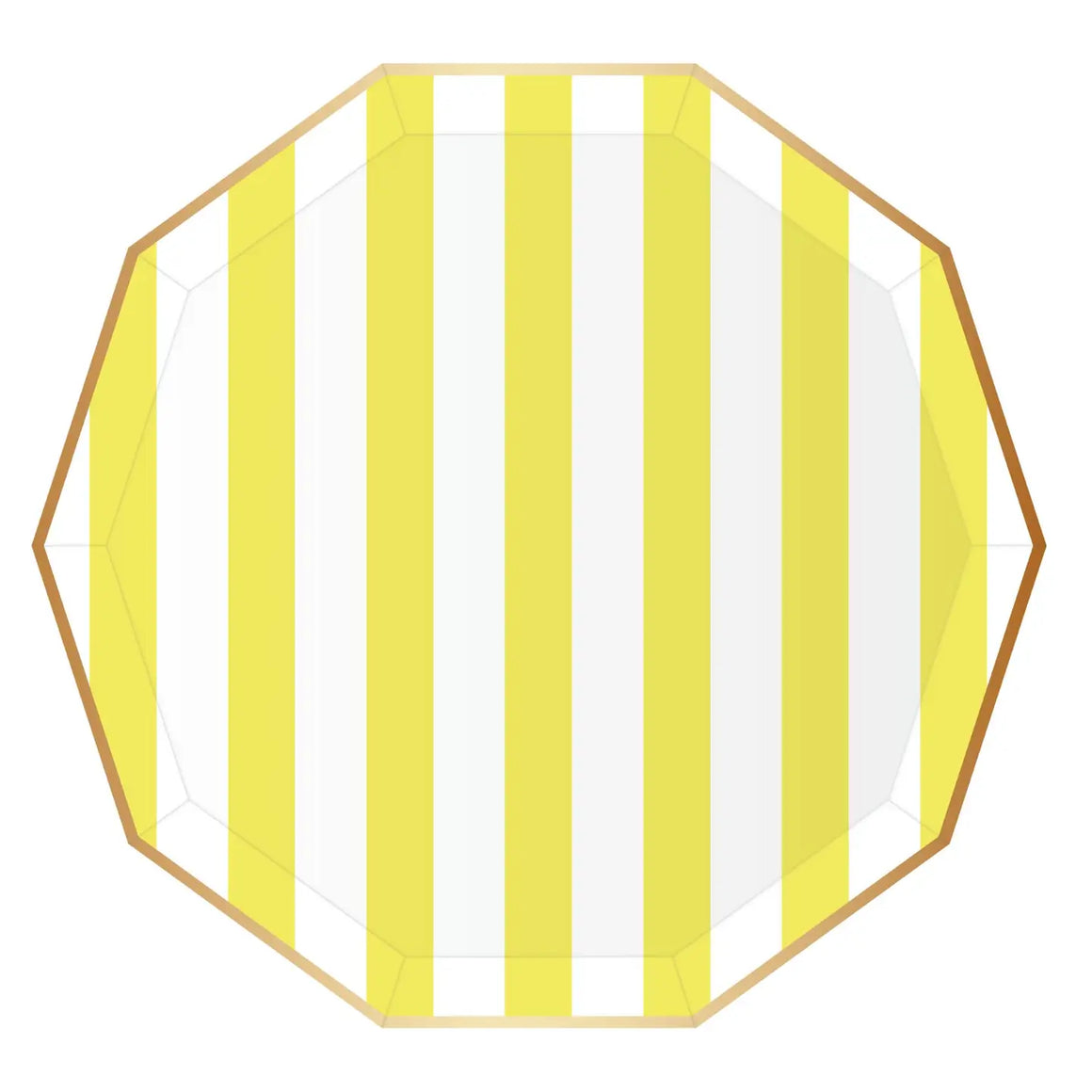 PLATES XL DINNER - YELLOW SOLEIL CABANA SIGNATURE STRIPE PREMIUM DECAGON