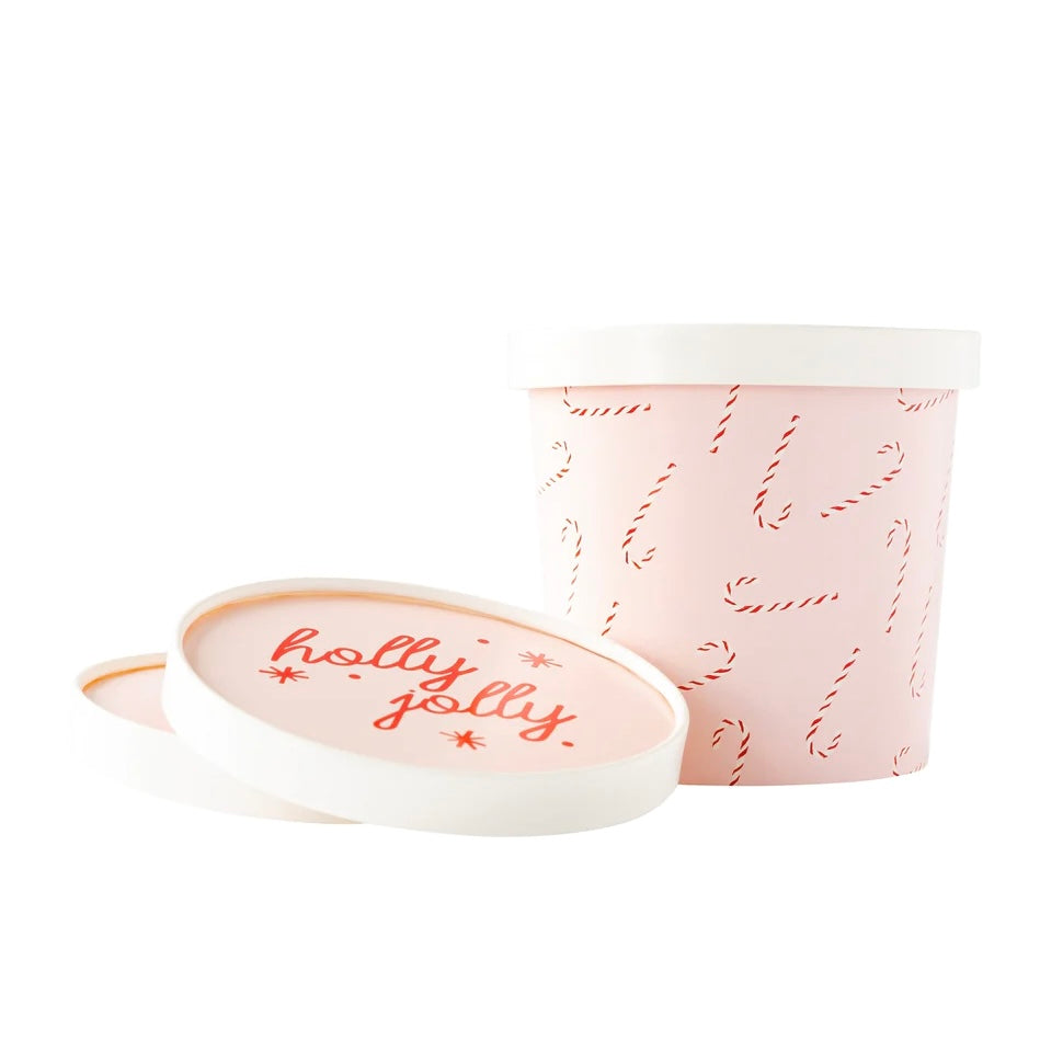 JUMBO TREAT CUPS WITH LIDS - CANDY CANES