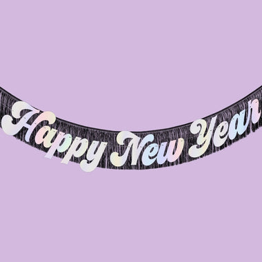 WORD MIX GARLAND - RETRO HAPPY NEW YEAR WITH FRINGE