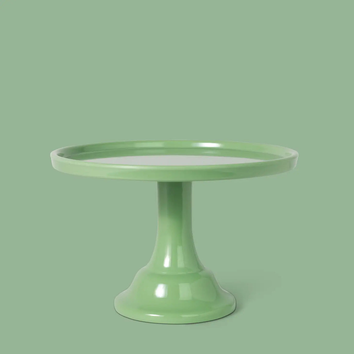 CAKE STAND - MELAMINE GREEN SAGE SMALL