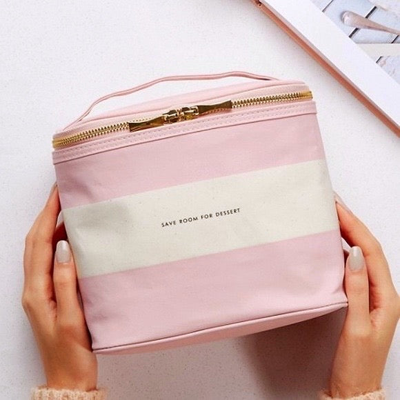 LUNCH TOTE - KATE SPADE NEW YORK BLUSH RUGBY STRIPE