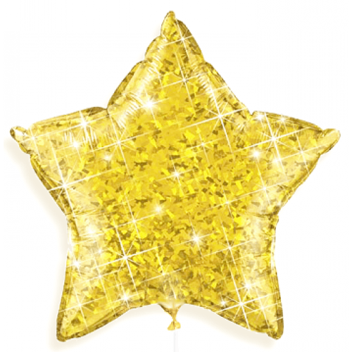 BALLOONS - STAR DAZZLER HOLOGRAPHIC GOLD, Balloons, QUALATEX - Bon + Co. Party Studio