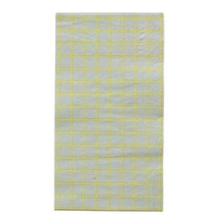 NAPKINS DINNER - GREY + CHARTREUSE GRID OH HAPPY DAY
