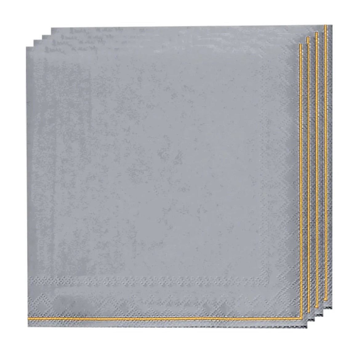NAPKINS LARGE - GREY WITH GOLD STRIPE