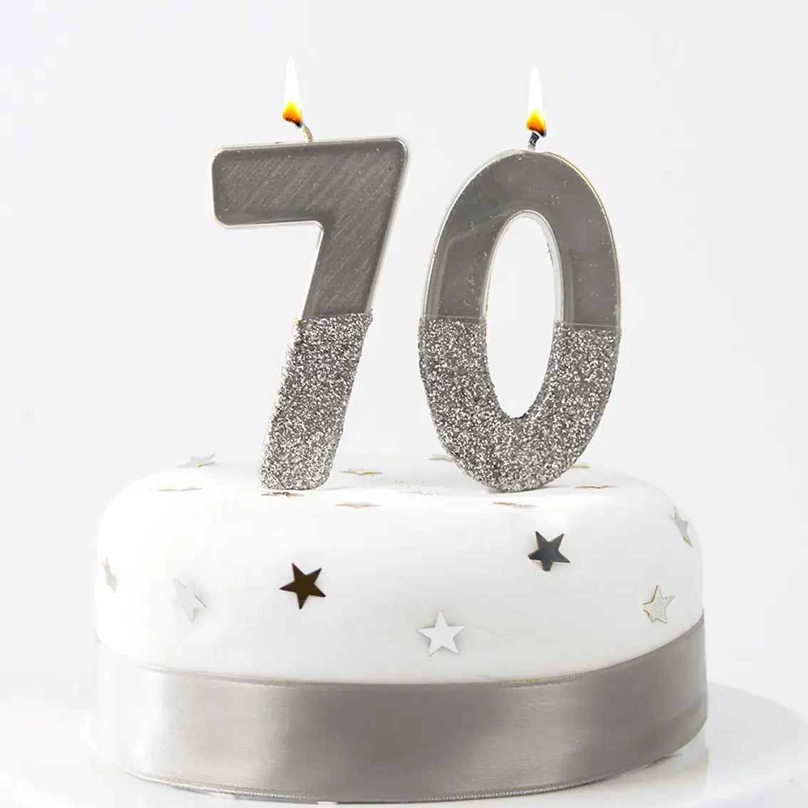 CANDLES - NUMBER CANDLE SILVER GLITTER