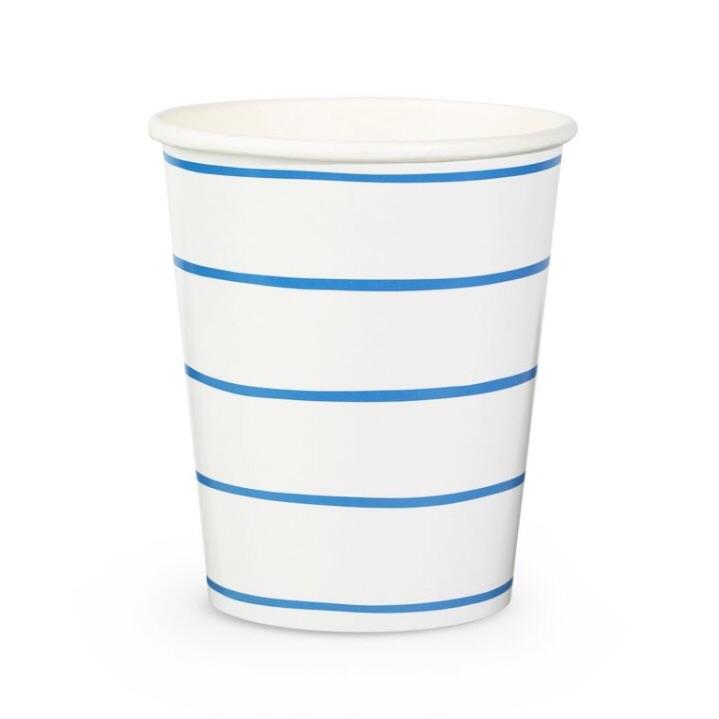 CUPS - DAYDREAM SOCIETY FRENCHIE STRIPES COBALT, CUPS, Daydream Society - Bon + Co. Party Studio