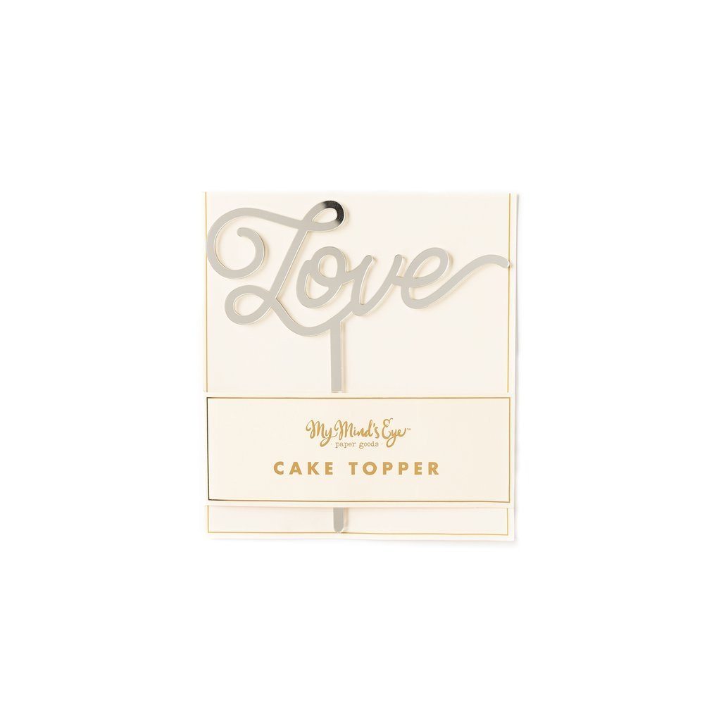 CAKE TOPPER - ACRYLIC LOVE SILVER MY MINDS EYE