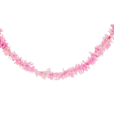 TISSUE FRINGE GARLAND - PINK + IRIDESCENT FESTOONING, Tassel Garland, Creative Converting - Bon + Co. Party Studio