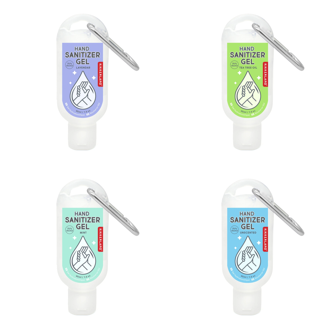 HAND SANITIZER - REFILLABLE ON-THE-GO CARABINER ASSORTED