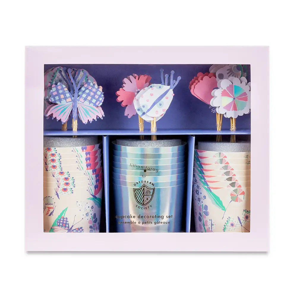 CUPCAKE KIT - FLUTTER BUTTERFLY (Set of 24 cups & toppers)