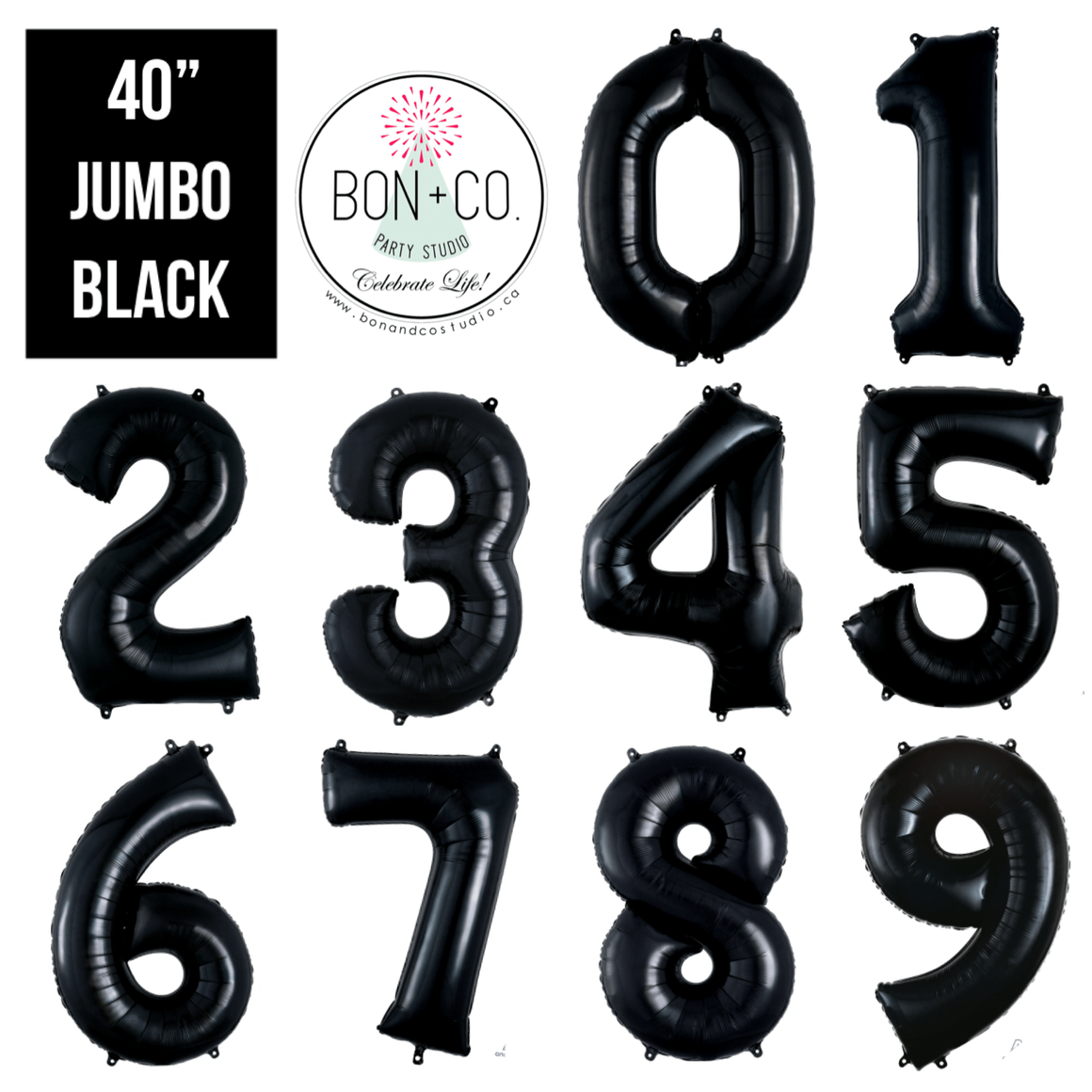 BALLOON BAR - 40" JUMBO NUMBER BLACK
