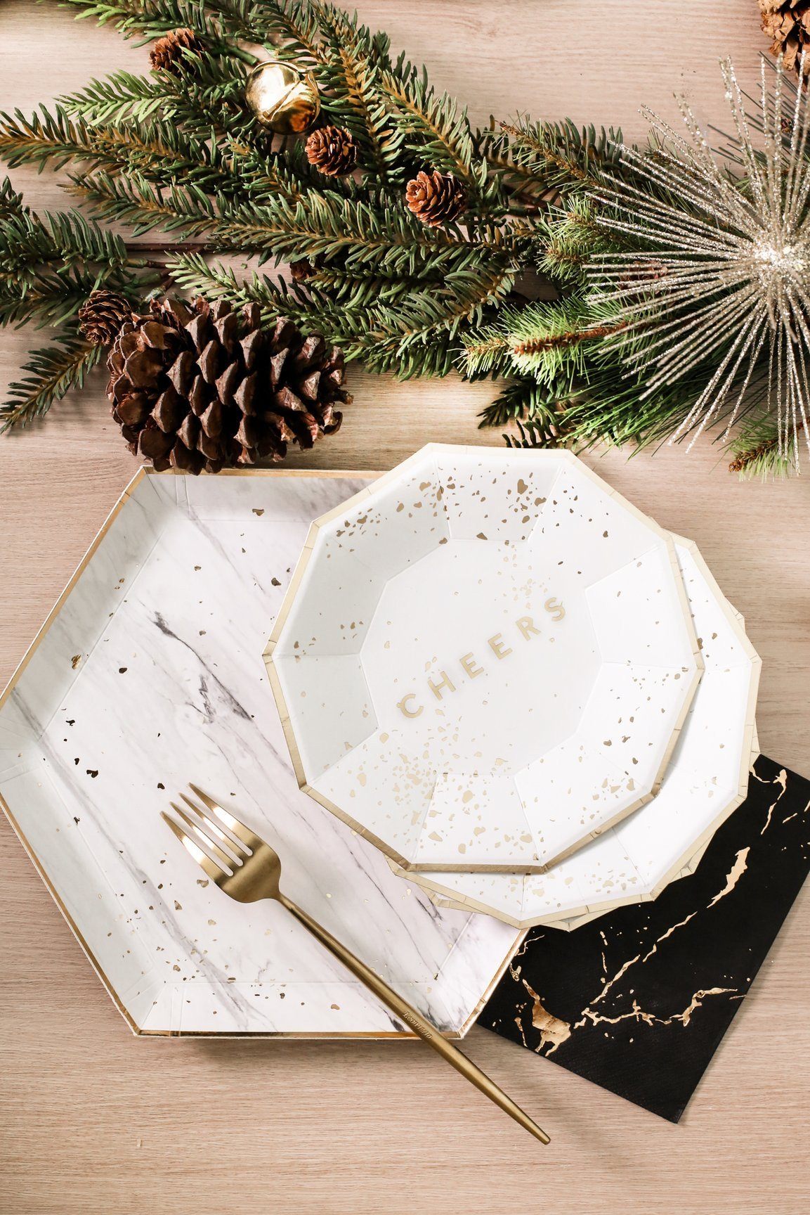 PLATES - SMALL SOIRÉE WHITE CHEERS, PLATES, HARLOW & GREY - Bon + Co. Party Studio