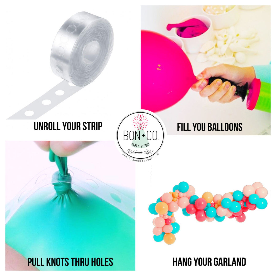 DECOR ACCESSORIES - CLEAR BALLOON DECORATORS STRIPS, Balloon tape, SKS - Bon + Co. Party Studio