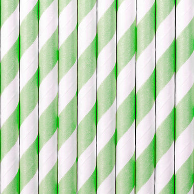 STRAWS - STRIPE MINT GREEN (10 pack)