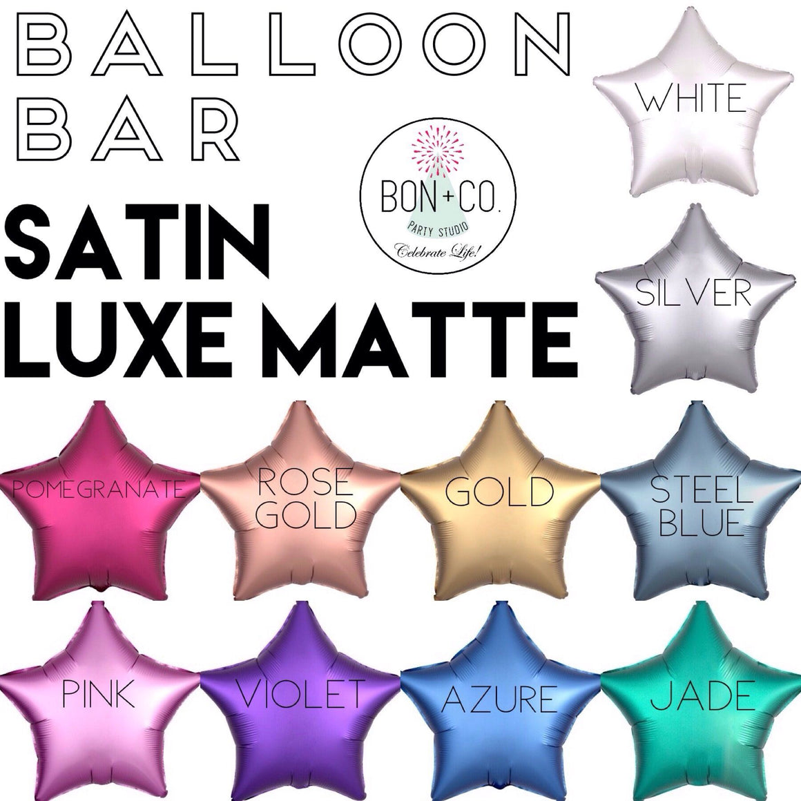 BALLOON BAR - STAR SATIN LUXE, Balloons, Anagram - Bon + Co. Party Studio