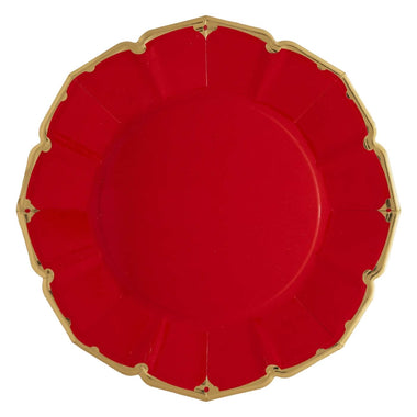 PLATES XL DINNER - RED RUBY SCALLOPED