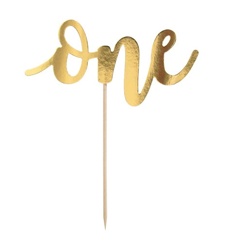CAKE TOPPER - ONE GOLD