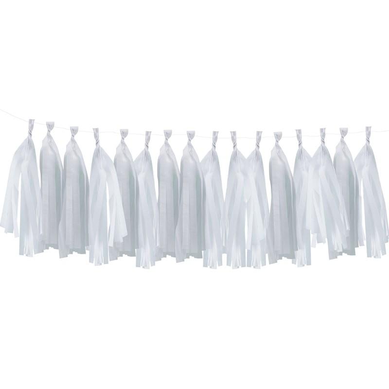 TASSEL GARLAND - TISSUE WHITE, Tassel Garland, GINGER RAY - Bon + Co. Party Studio