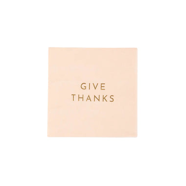 NAPKINS SMALL - THANKSGIVING GIVE THANKS BLUSH + GOLD