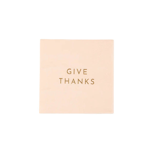 NAPKINS SMALL - THANKSGIVING GIVE THANKS BLUSH + GOLD
