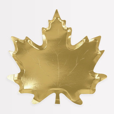 PLATES SMALL - THANKSGIVING GOLD MAPLE LEAF MERI MERI