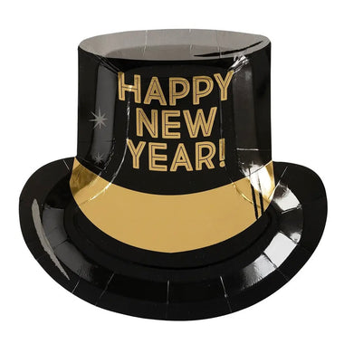 PLATES LARGE - NYE HAPPY NEW YEAR PARTY HAT SHAPE