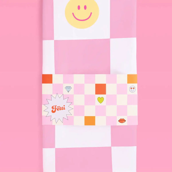 TABLECOVER FABRIC - PREPPY ICONS CHECK WASHABLE