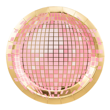 PLATES LARGE - PINK DISCO BALL