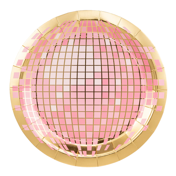 PLATES LARGE - PINK DISCO BALL