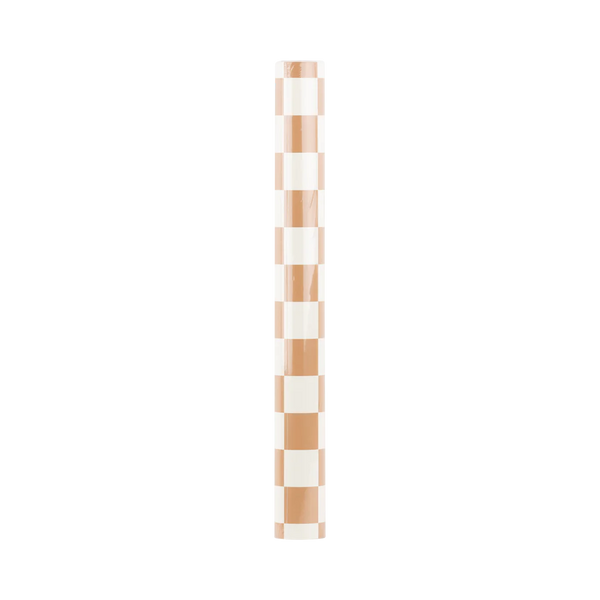 TABLERUNNER - CHECKERED BROWN + WHITE (16x120 inch)