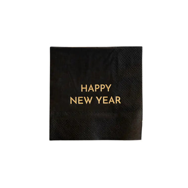 NAPKINS SMALL - NYE BLACK HAPPY NEW YEAR