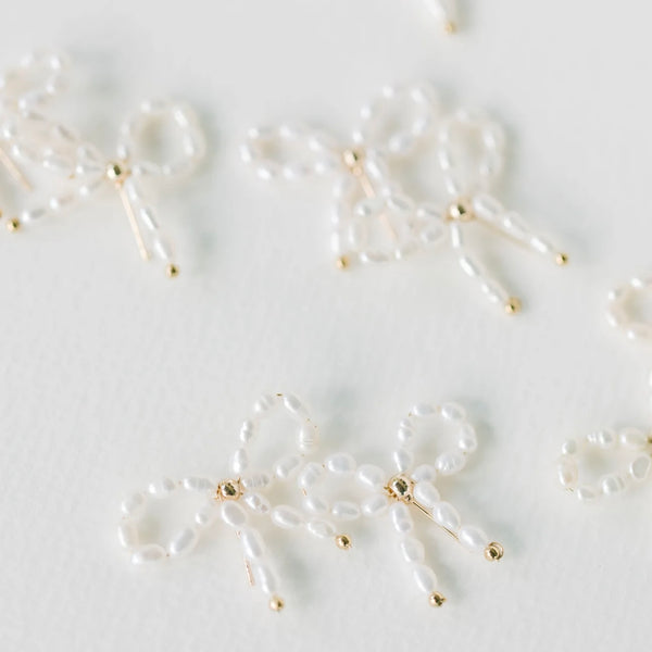 EARRINGS - PETITE PEARL BOWS