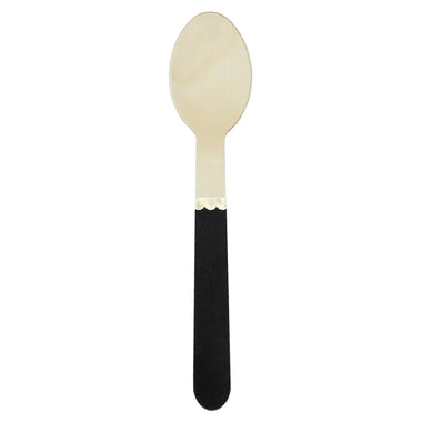 WOODEN SPOON SET - BLACK (for 8)