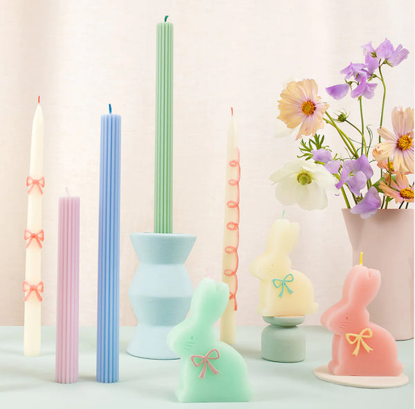 SPECIALTY CANDLES - PASTEL BUNNIES WITH BOW MERI MERI