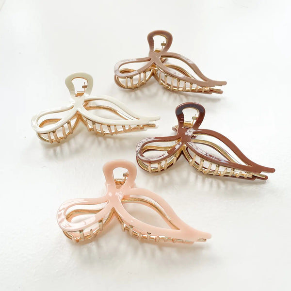 HAIR CLAW CLIP - RIBBON BOW