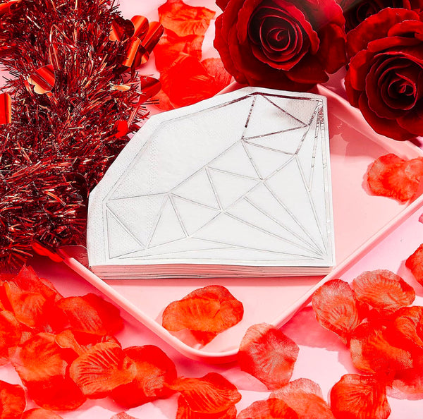 NAPKINS LARGE - WEDDING DIAMOND SILVER