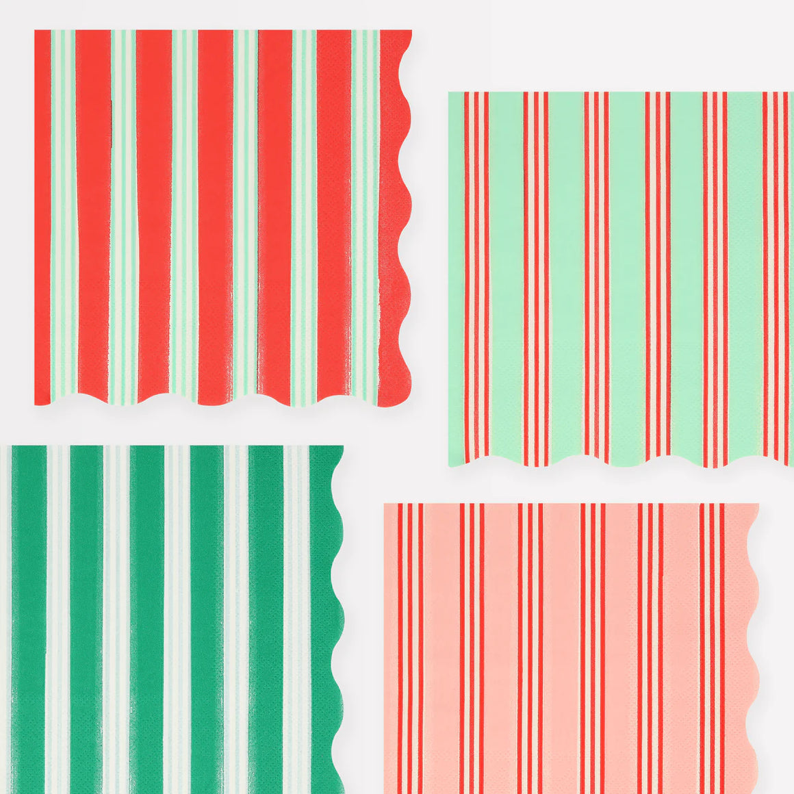 NAPKINS LARGE - CHRISTMAS FESTIVE STRIPE MERI MERI