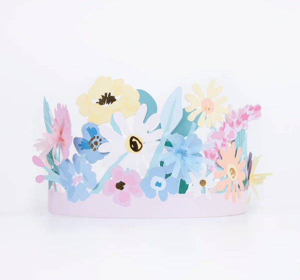 PARTY CROWNS + TIARAS - 3D FLOWER HEAD-DRESS (Pack of 8)