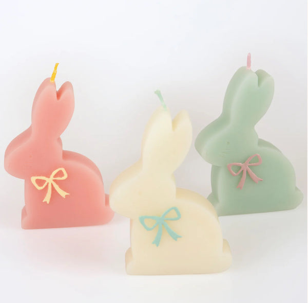 SPECIALTY CANDLES - PASTEL BUNNIES WITH BOW MERI MERI