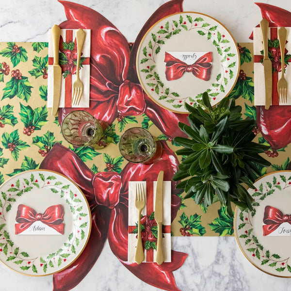 PLACE CARDS - RED BOW
