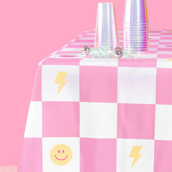 TABLECOVER FABRIC - PREPPY ICONS CHECK WASHABLE