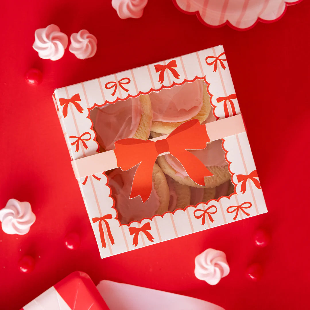 FAVOUR & TREAT BOXES - RED + PINK BOWS