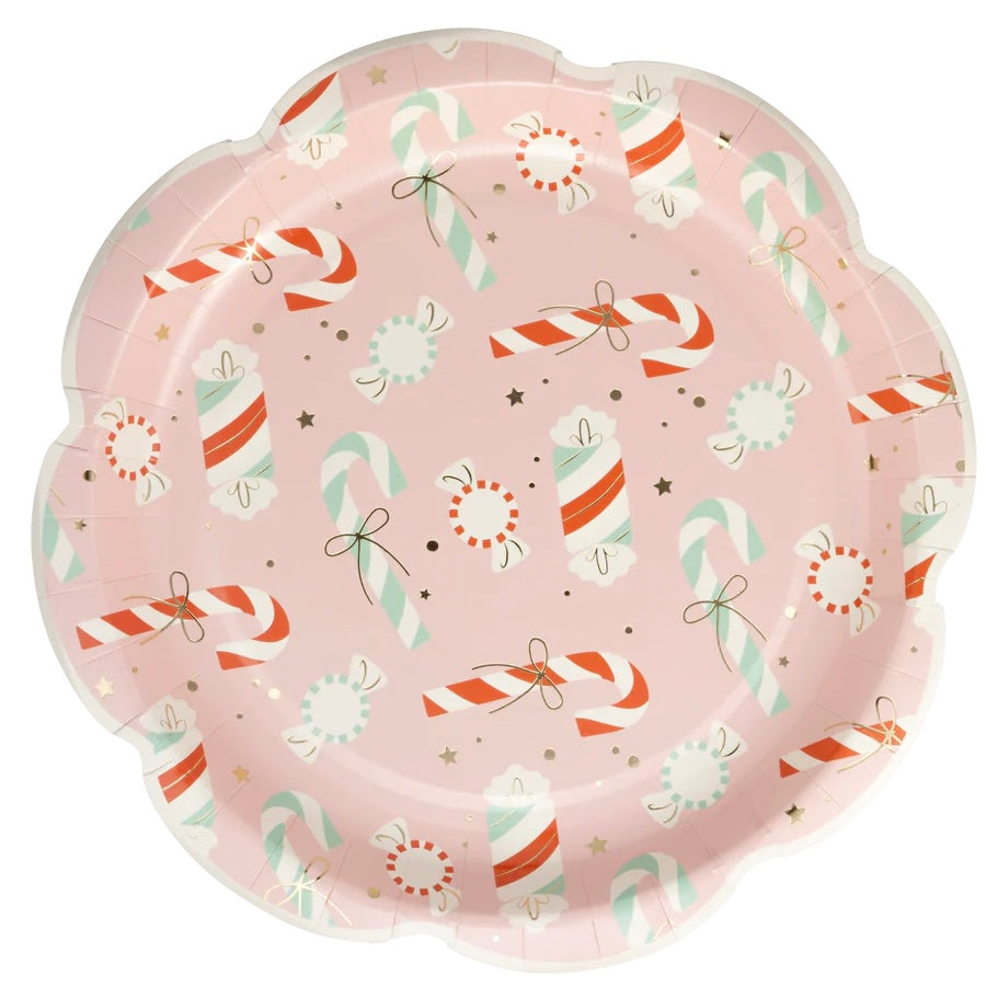 PLATES LARGE - CHRISTMAS CANDY CAND LANE SCALLOP