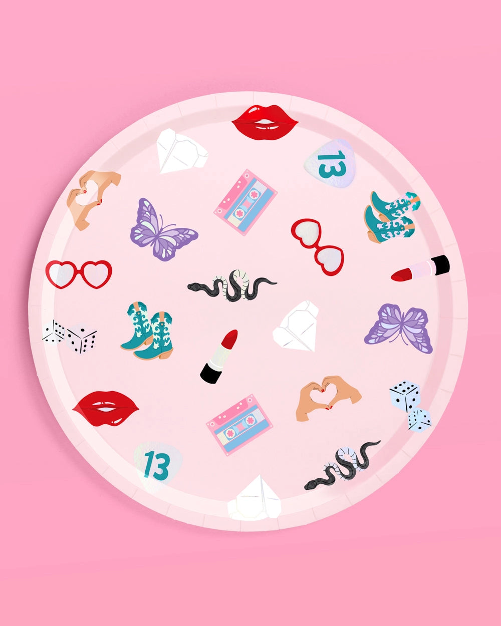 PLATES LARGE - MIXED SWIFTIE ERAS ICONS 2 DESIGN (Pack of 24)