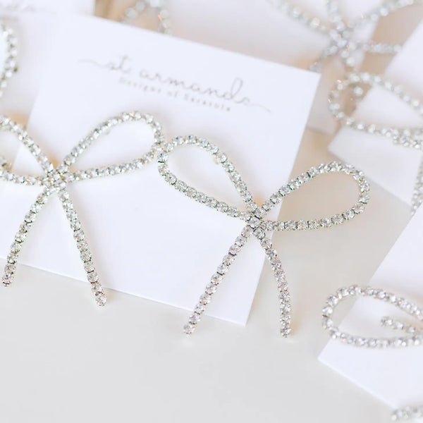 EARRINGS - STATEMENT BOWS SPARKLY RHINESTONE