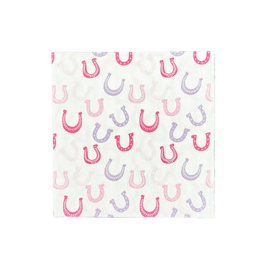 NAPKINS SMALL - WESTERN PINK HORSESHOES PONY COWGIRL