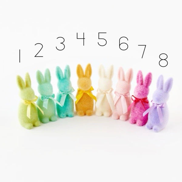 FLOCKED BUNNY - SMALL PASTEL