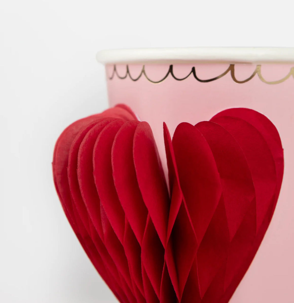 CUPS - VALENTINES MERI MERI HONEYCOMB HEART CUPS