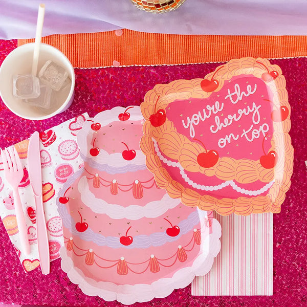 PLATES LARGE - SWEETS CAKE CHERRY ON TOP